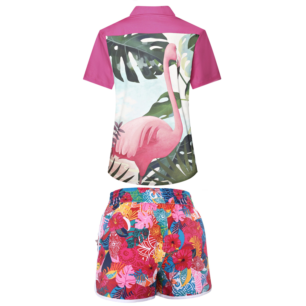 WOMEN BEACH SHIRT AND SHORTS-B311B351